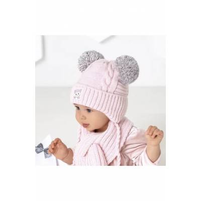 Set caciula si fular pentru bebelusi 1-6 luni  AJS 44-401